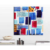 Painting by Numbers Abstract Art Colorful Squares 2-Panel